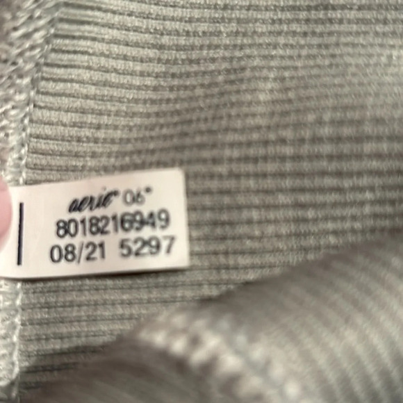 Aerie Offline Women's Main Squeeze Seamless High Rise Waffle Leggings Stone Gray - Picture 10 of 11